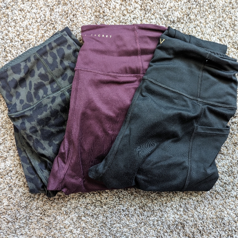 Bundle of 3 Victoria's Secret Pocket leggings size 10